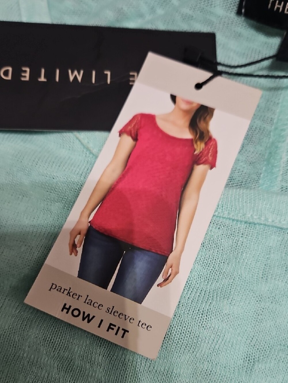 The Limited Mint Green Lace Sleeve Scoop Neck Tee - Picture 9 of 11